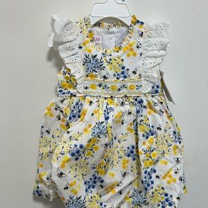 Bonnie Baby White and Yellow Floral Dress